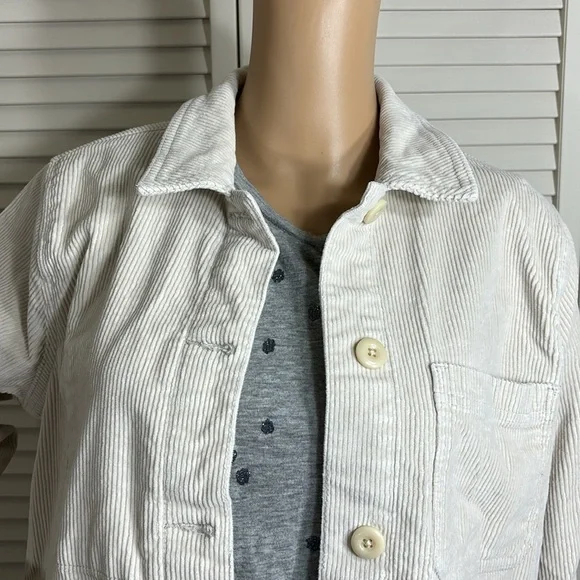 EVERLANE Women's Corduroy Chore Jacket Shacket in Bone Large - Picture 6 of 15